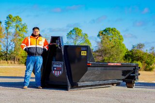 Concrete, dirt and sod heavy debris dumpster rental in Greenville, TX
